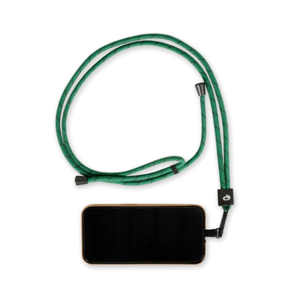 green phone strap with phone