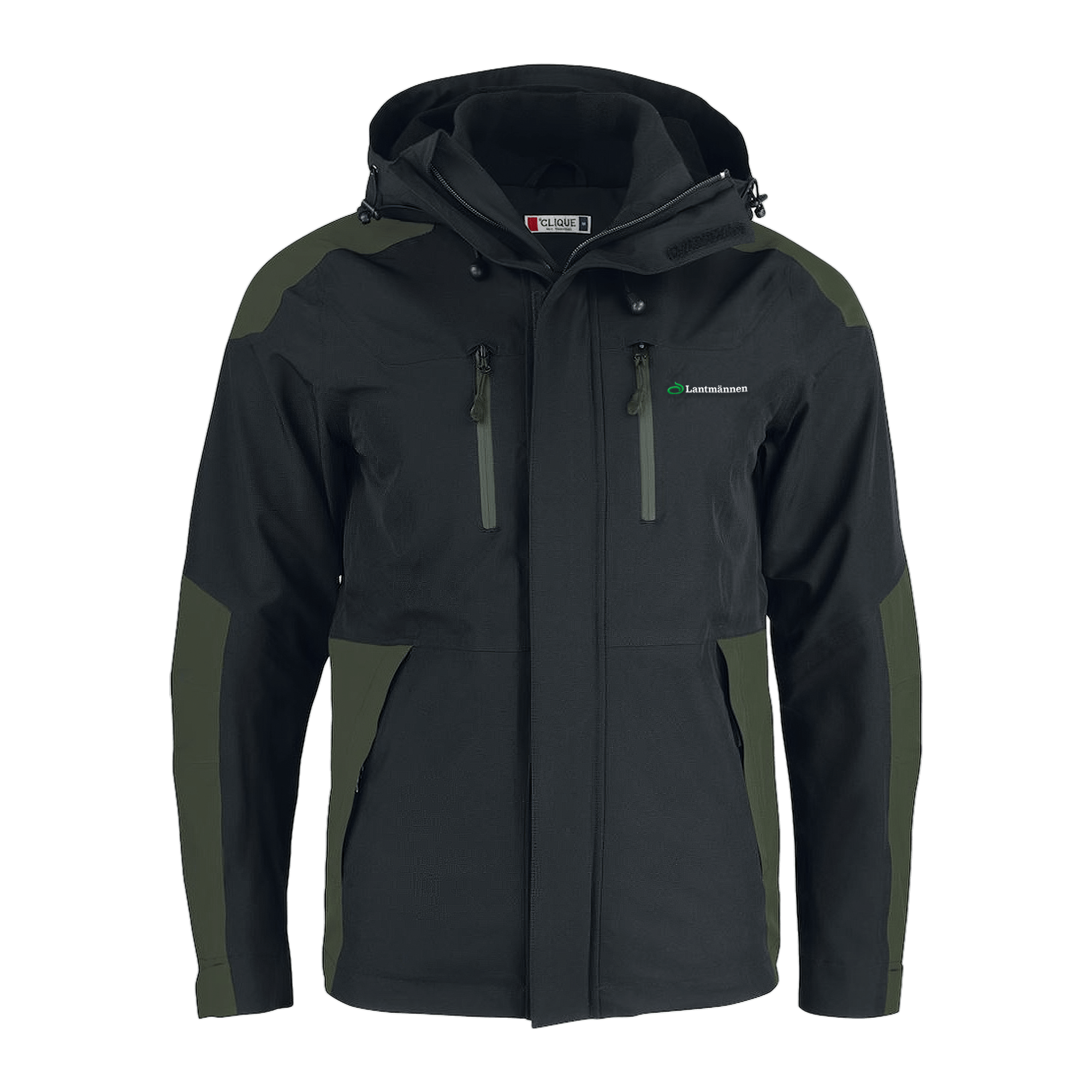 svart och grön jacka med lantmännen logo