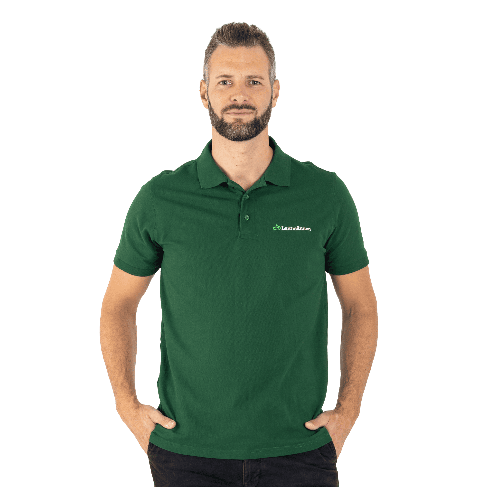 grön piké med lantmännen logga