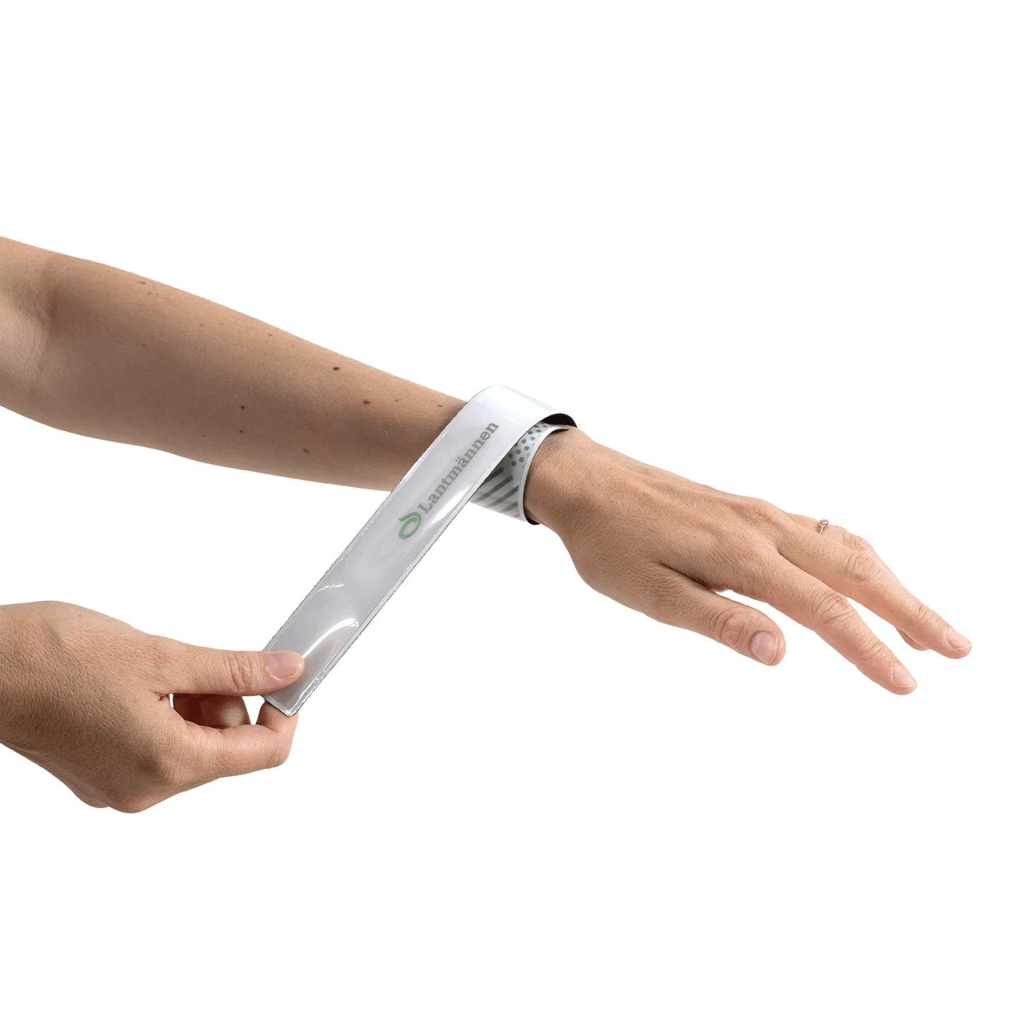 Vit reflex med lantmännen logga och mönster