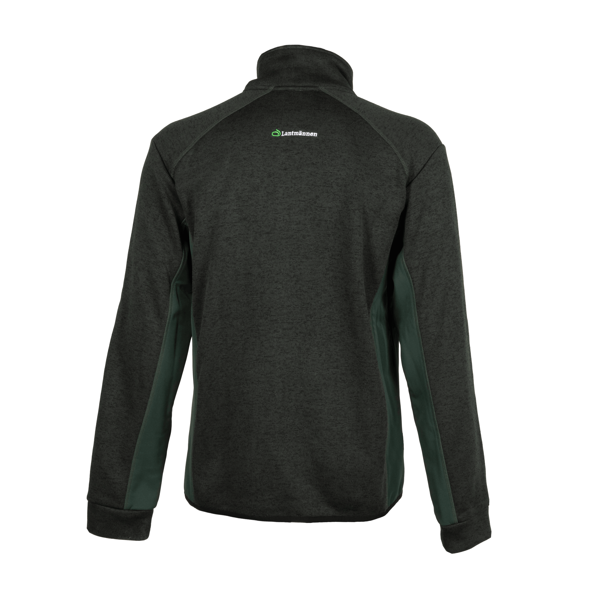 grön fleece med lantmännen logga bakifrån