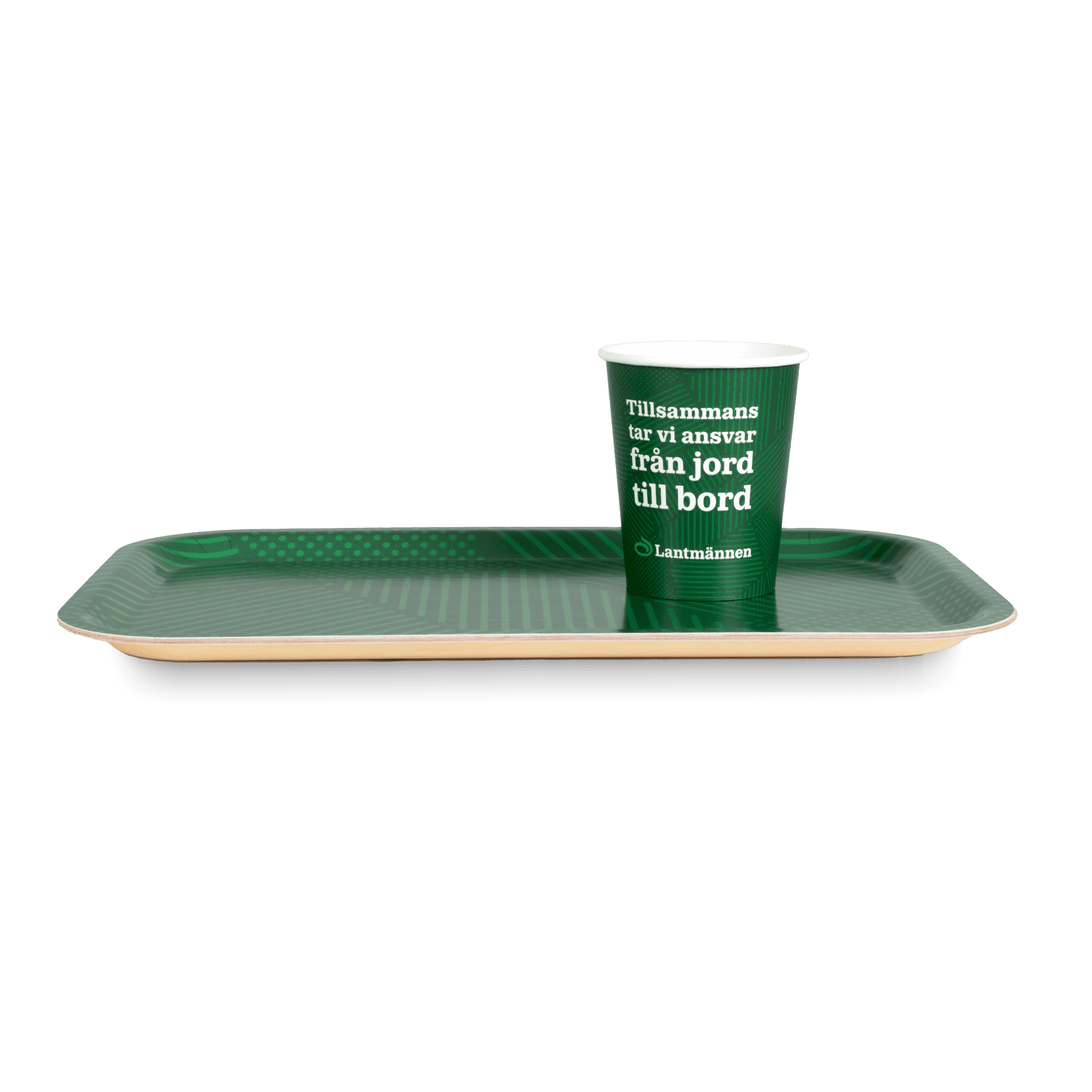 träbricka med grönt mönster