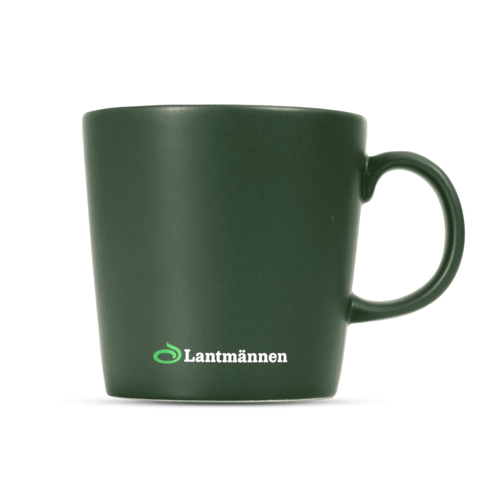 grön kaffemugg med lantmännen logga