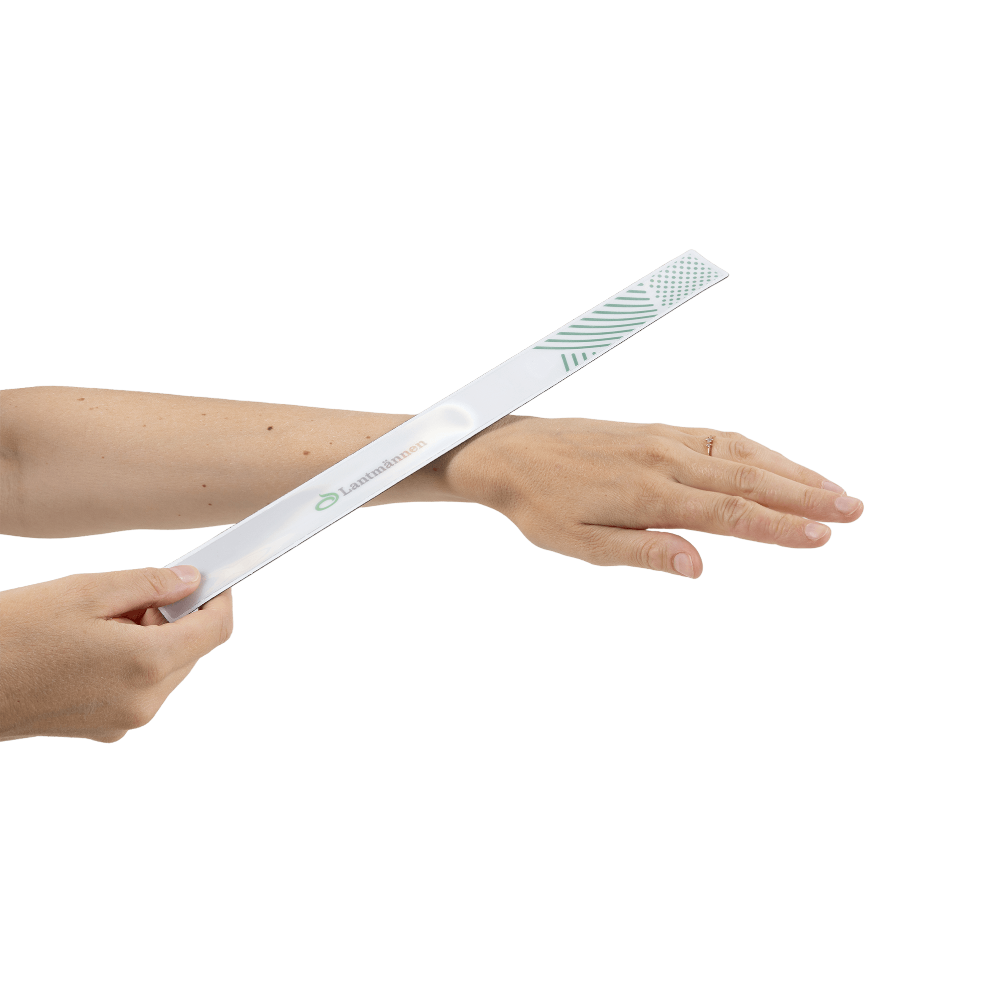 Vit reflex med lantmännen logga och mönster