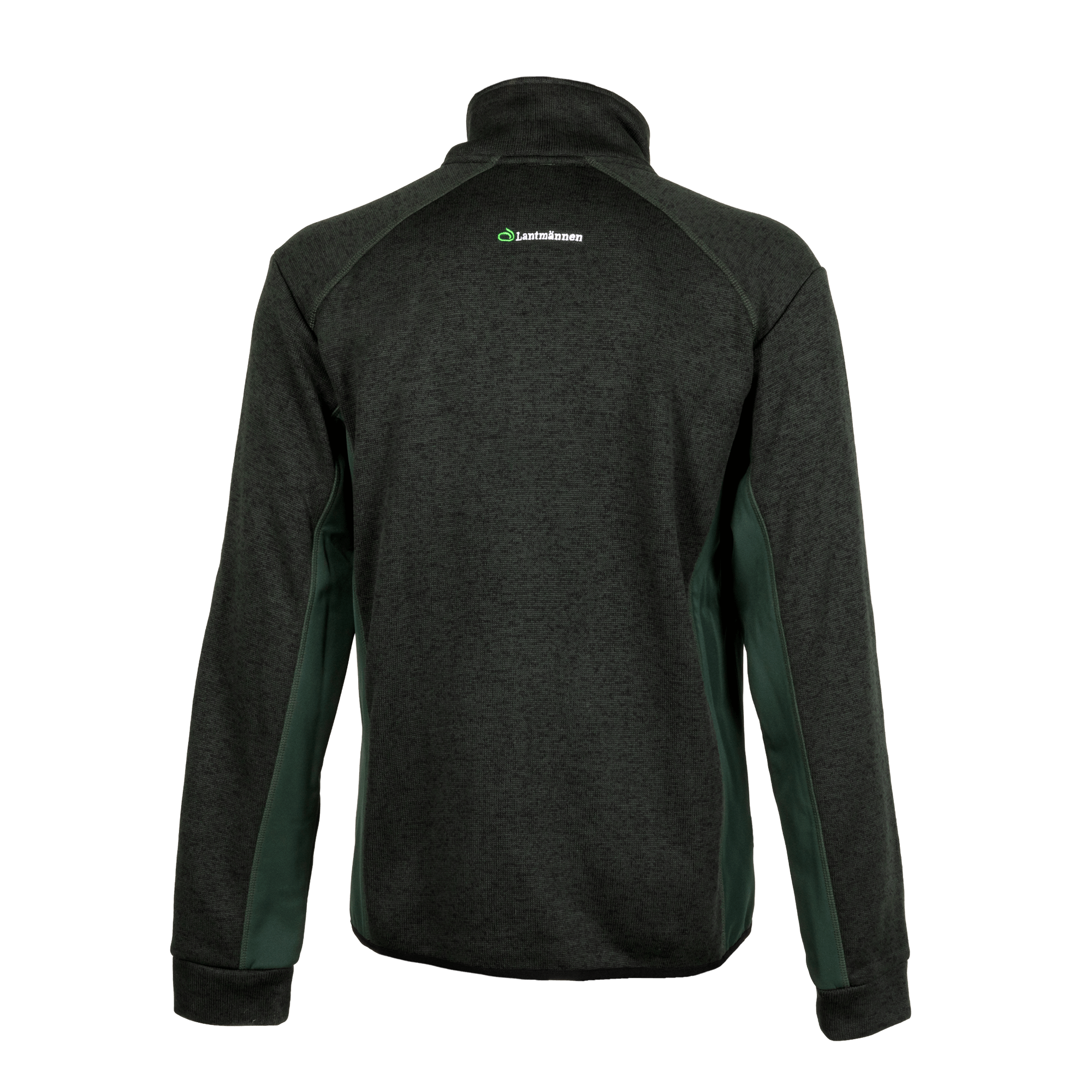 grön fleece med lantmännen logga bakifrån