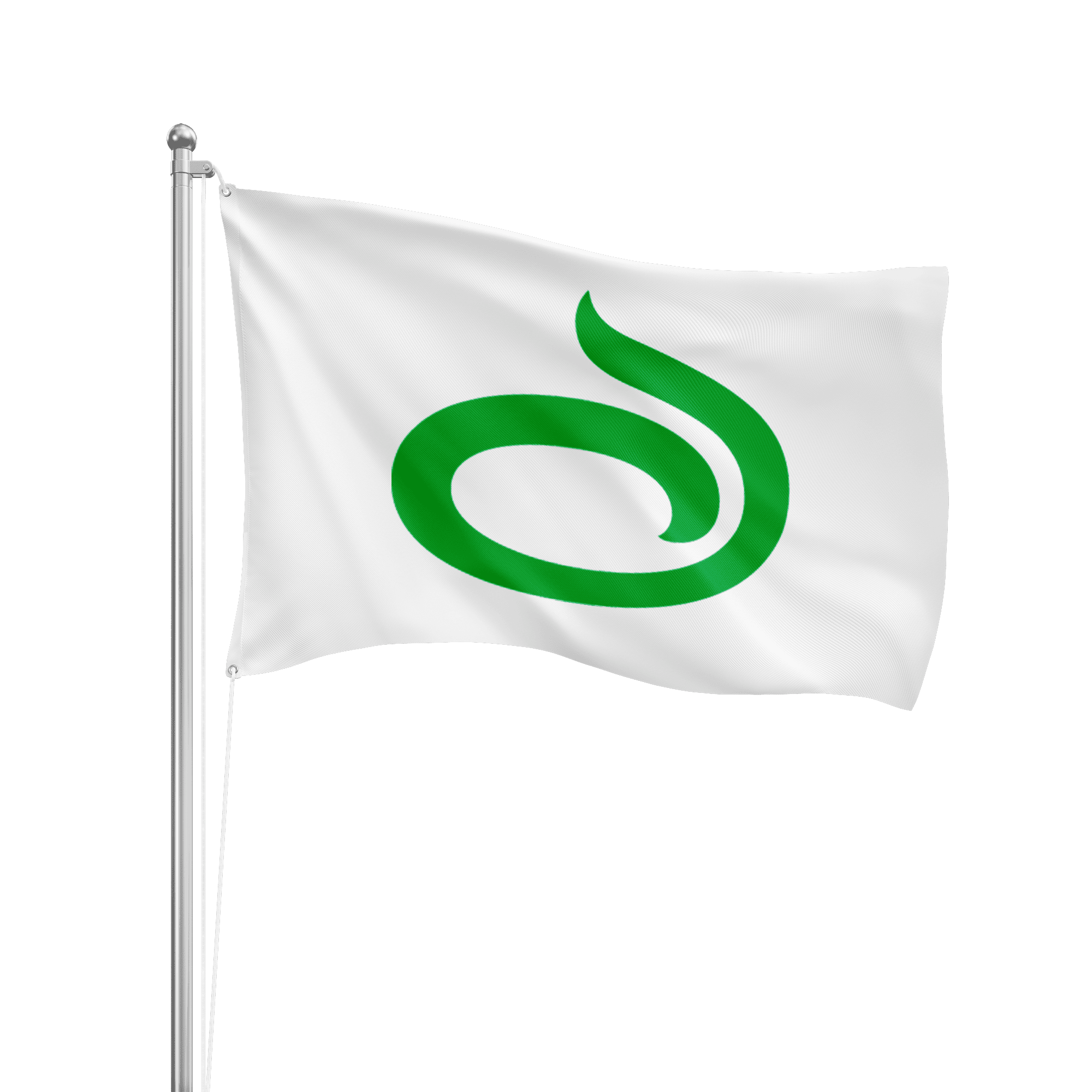vit lantmännen flagga med grön grodd