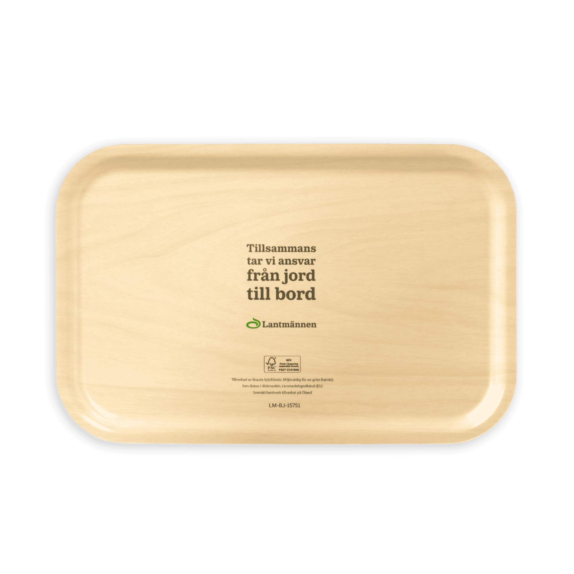 träbricka med grönt mönster